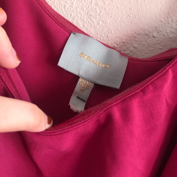 NWT skies are blue ruffle pink mini dress medium - Picture 3 of 4